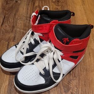 Red and Black High-Top Sneakers